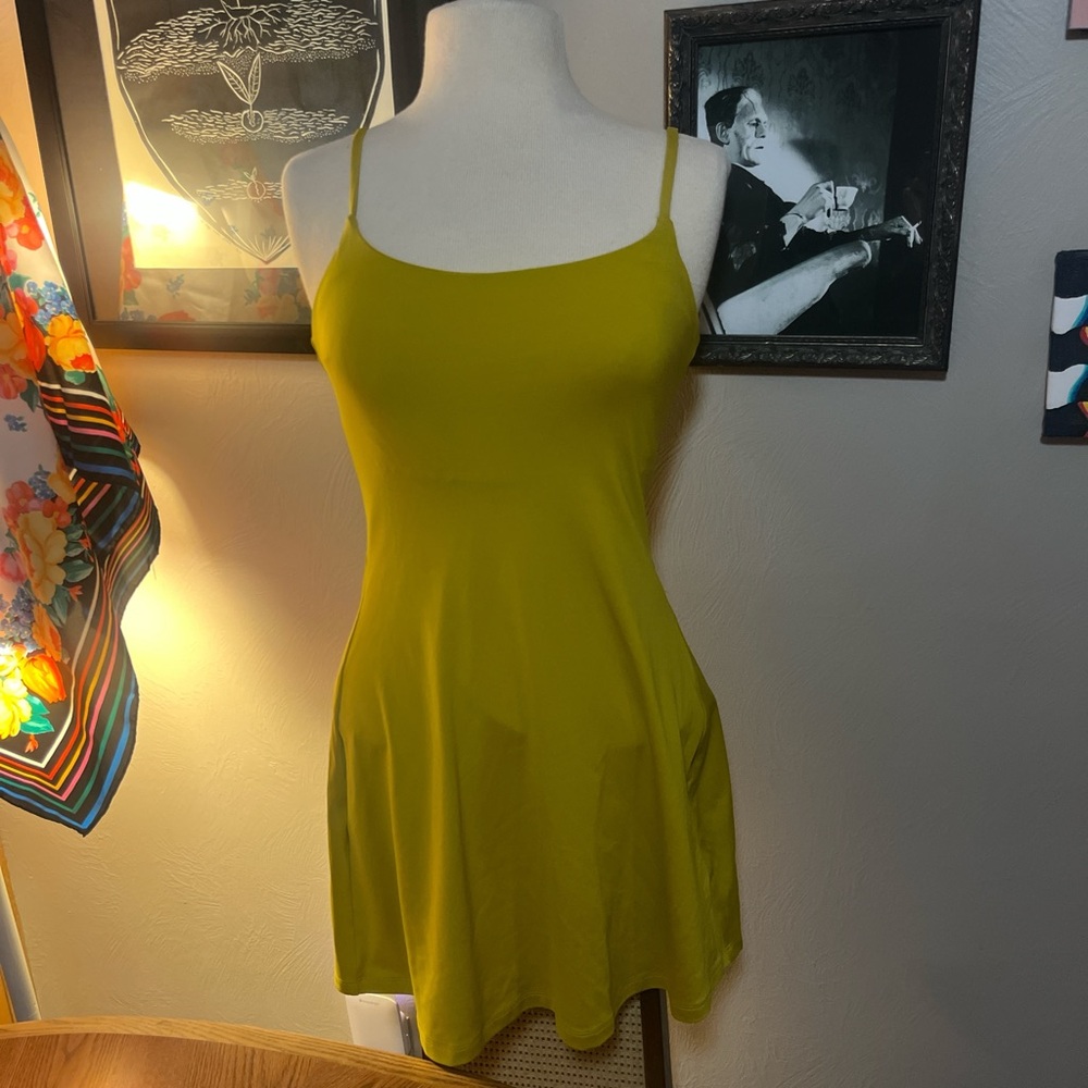 Girlfriend Collective Mustard Yellow Romper Dress